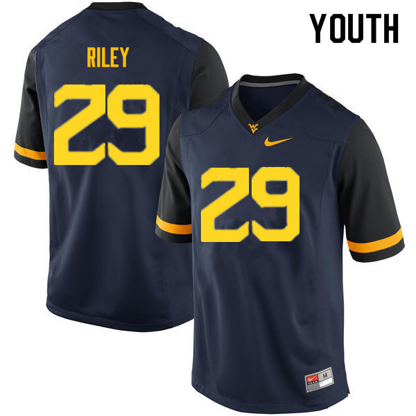 Youth #29 Chase Riley West Virginia Mountaineers College Football Jerseys Sale-Navy - Click Image to Close